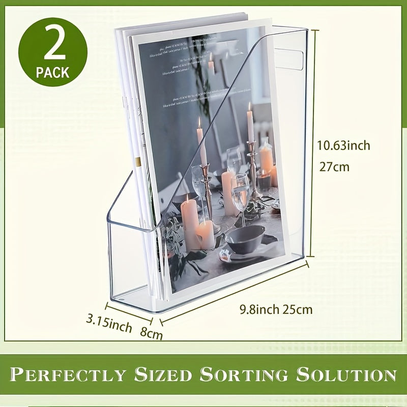 Clear Acrylic Desktop Organiser Magazine File Holder Plastic Paper Tray