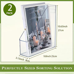 Clear Acrylic Desktop Organiser Magazine File Holder Plastic Paper Tray