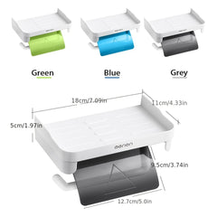Toilet Paper Holder Wall Mounted Waterproof Shelf