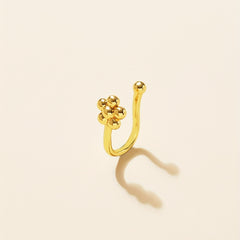 Copper U Shape Nose Clip Flower Non-Piercing Nose Ring