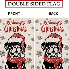 Rottweiler Dog Christmas Garden Flag Xmas Winter Decoration