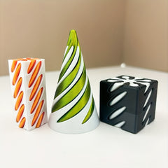 3D Printed Dual Push Spiral Cone Ornament