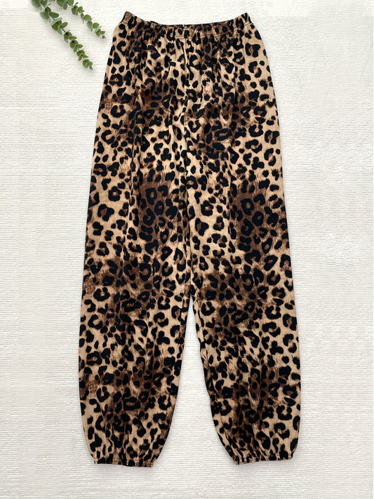Leopard Print Harem Pants for Women