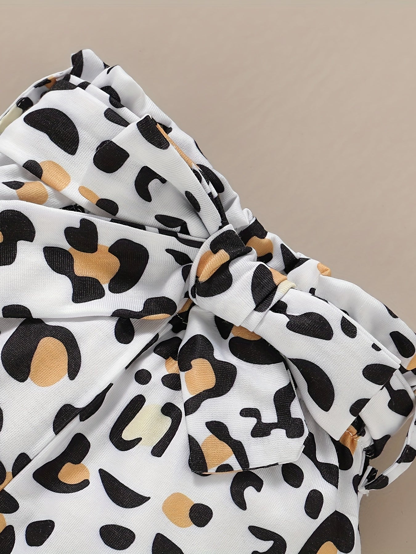 Baby Girls Ruffle Romper Leopard Print Pants 2pcs Set