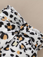 Baby Girls Ruffle Romper Leopard Print Pants 2pcs Set