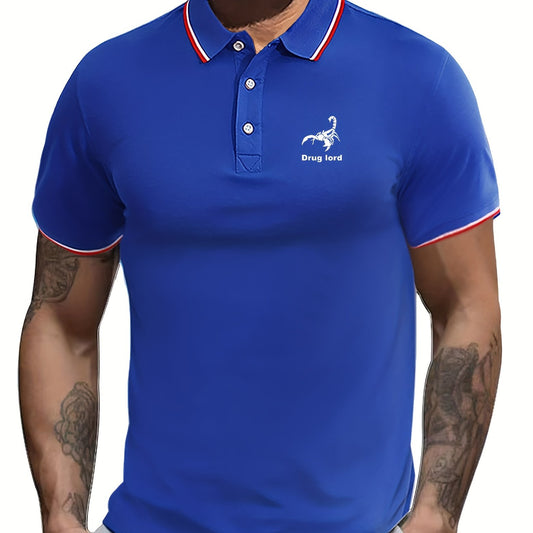 Scorpion Print Men's Casual Button Up Short Sleeve Lightweight Shirt