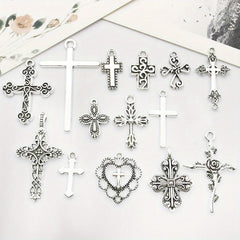 15pcs Tibetan Silver Metal Charms Pendants DIY For Jewelry Making