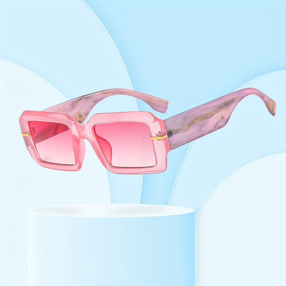 Y2K Square Sunglasses Marbling UV400 Sun Shades Glasses