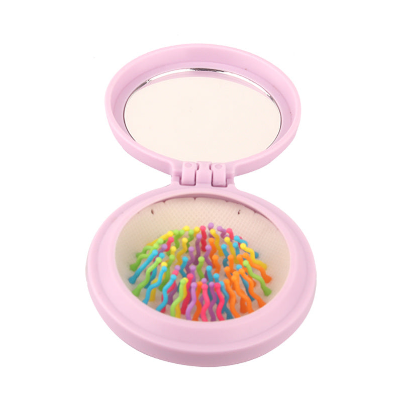 Rainbow Folding Massage Comb & Mirror