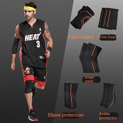 Men's Knee, Elbow, Wrist Guards Set Sports Protective Gear Basketball Pads