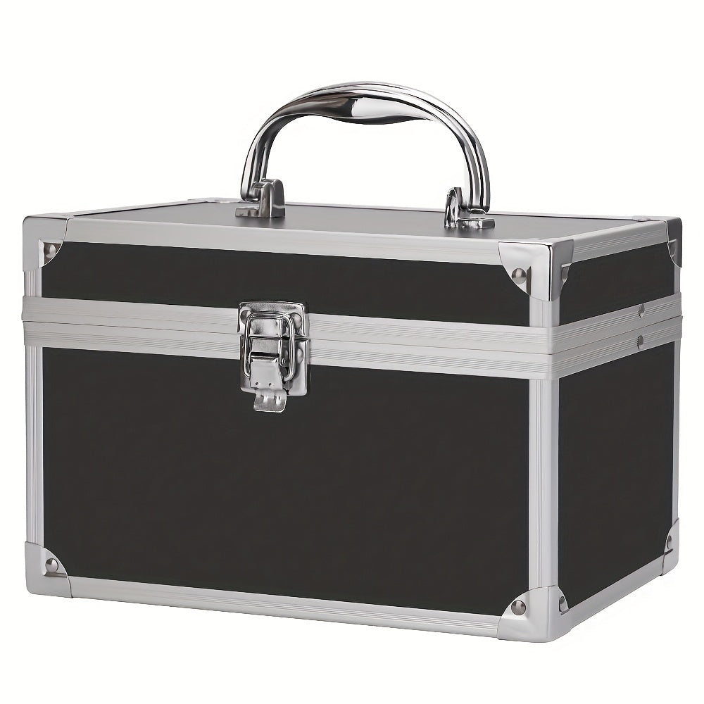 Professional Makeup Beauty Case Organizer Box Portable with Mirror & Handle