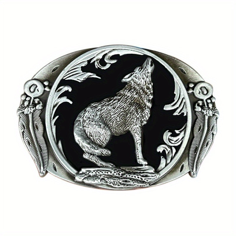 Vintage Wolf Belt Buckle Western Cowboy European American Hot