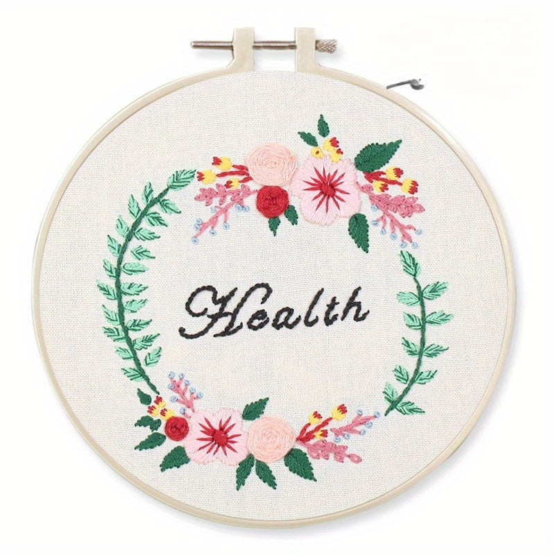 DIY Embroidery Set Beginner English Flower Pattern Gift