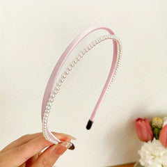 Double Layer Faux Pearl Hair Hoop for Face Washing and Yoga