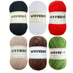 6 Large Acrylic Yarn Skeins Multicolor Soft for Knitting Crochet Crafts