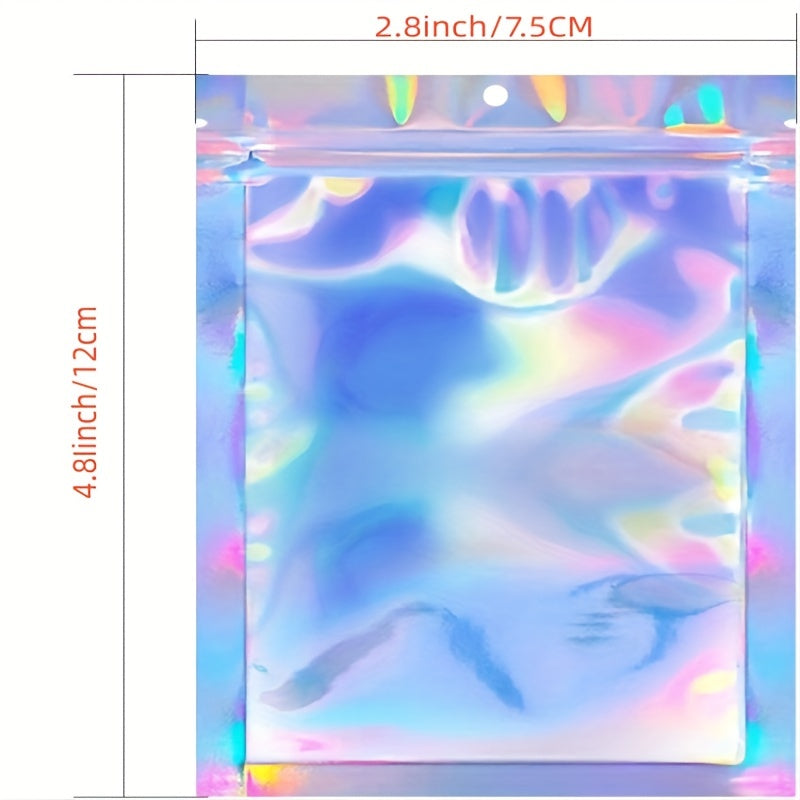 50pcs Holographic Resealable Bags for Party Food Storage