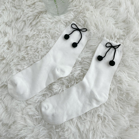 Women's Cherry Side Crew Socks