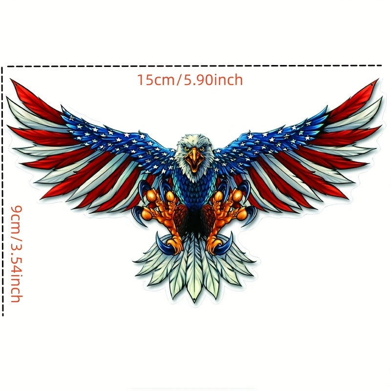 American Flag Bald Eagle Car Sticker