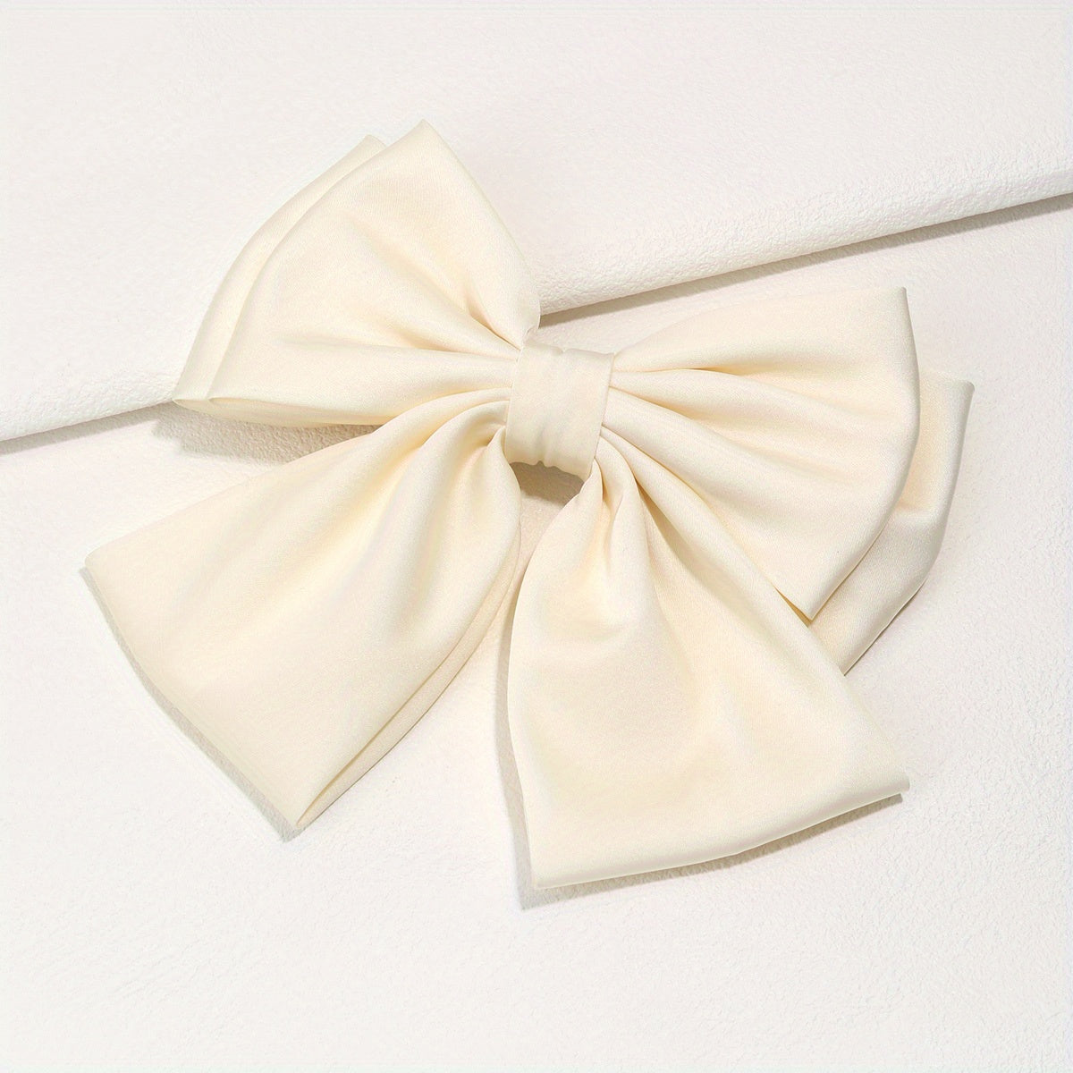 Large Satin Bow Hair Clip Duck Billed Clip