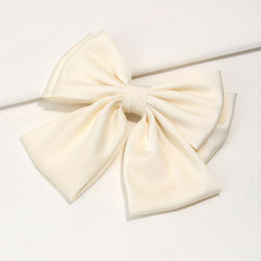 Large Satin Bow Hair Clip Duck Billed Clip