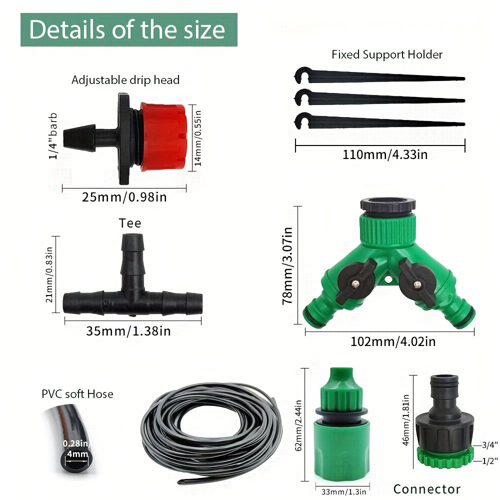 DIY Greenhouse Drip Irrigation System Watering Kit
