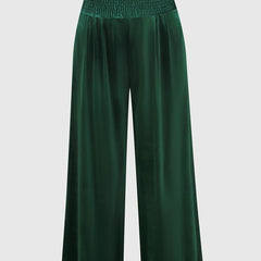 Velvet High Rise Wide Leg Trousers Plus Size