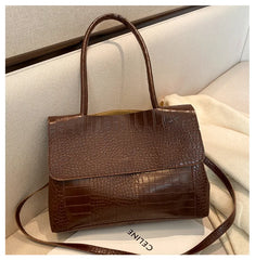 Crocodile Pattern Large Shoulder Bag Women Handbag