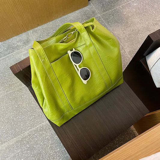 Large Capacity Green Tote Bag for Women