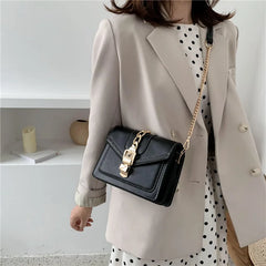 Panelled PU Leather Crossbody Bag For Women Wide strap Shoulder Messenger Bag