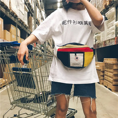 Vintage Panelled Shoulder Bag Messenger Waist Bag