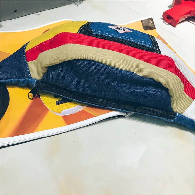 Vintage Panelled Shoulder Bag Messenger Waist Bag