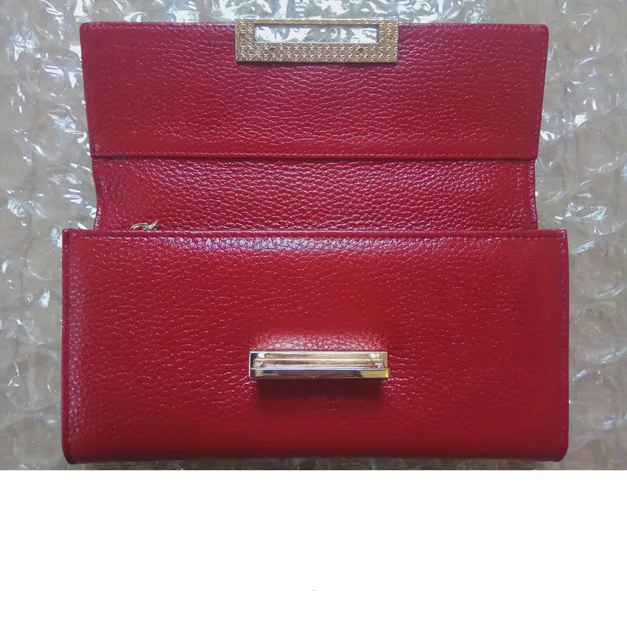 Women's Leather Clutch Bag Wallet Long Cow Leather Purse