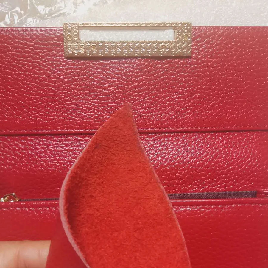 Women's Leather Clutch Bag Wallet Long Cow Leather Purse
