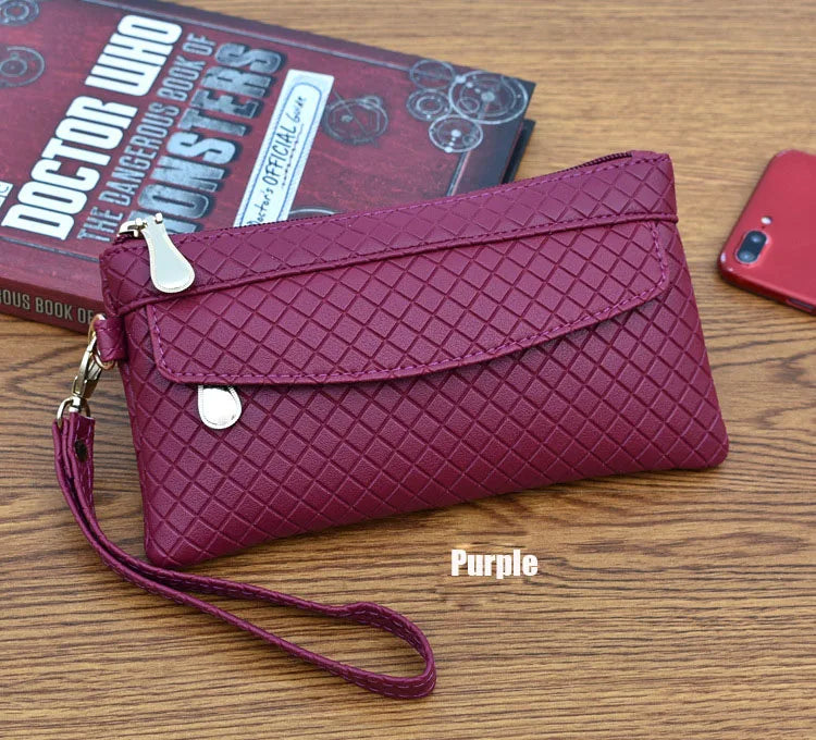 Plaid Zipper Organizer Wallet Women's Money Bag