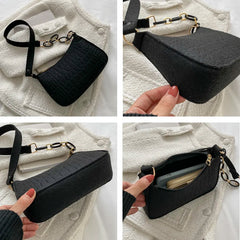 Crocodile Pattern Bags for Women Handbags Metal Chain PU Leather Lady Shoulder