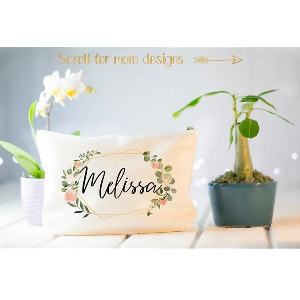 Floral Blush Make Up Bag Bridal Shower Mother of Bride Gift
