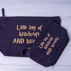 Navy Rose Bridal Party Makeup Bag, Bridesmaid Pouch