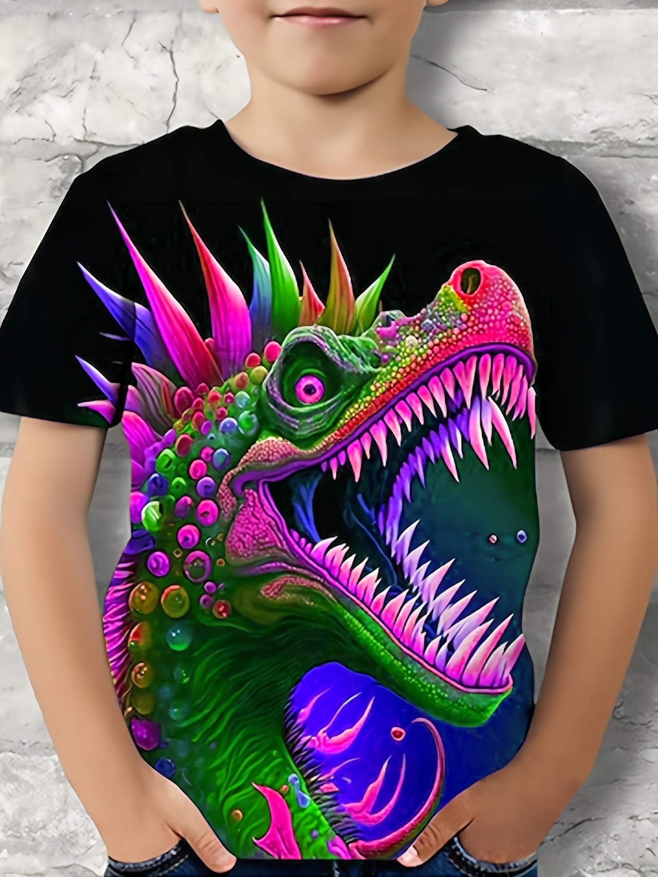 Boys' Dinosaur T Shirt 3D Print Breathable & Stretchy Fabric
