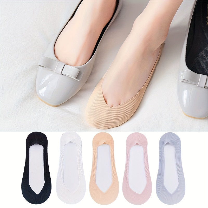 5 Pairs Seamless No Show Socks Lightweight Ankle Socks Women's Stockings