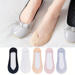 5 Pairs Seamless No Show Socks Lightweight Ankle Socks Women's Stockings