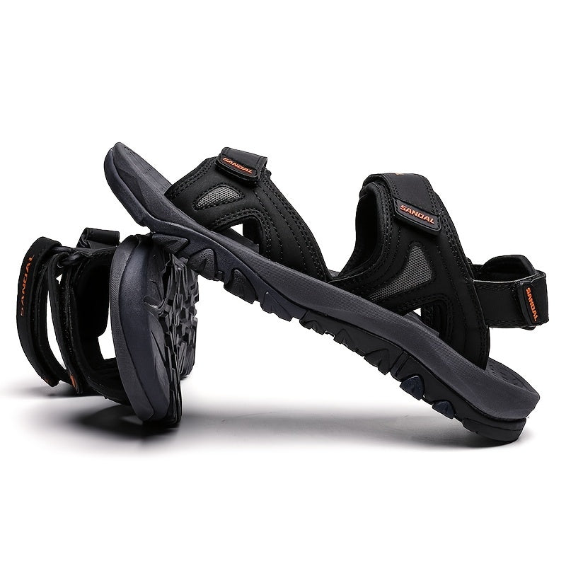 Men's Non Slip Hook And Loop Sandals Durable Quick Dry Closed Toe Beach Shoes