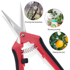 3pcs Pruning Shears Straight Blades Stainless Steel Pruning Scissors