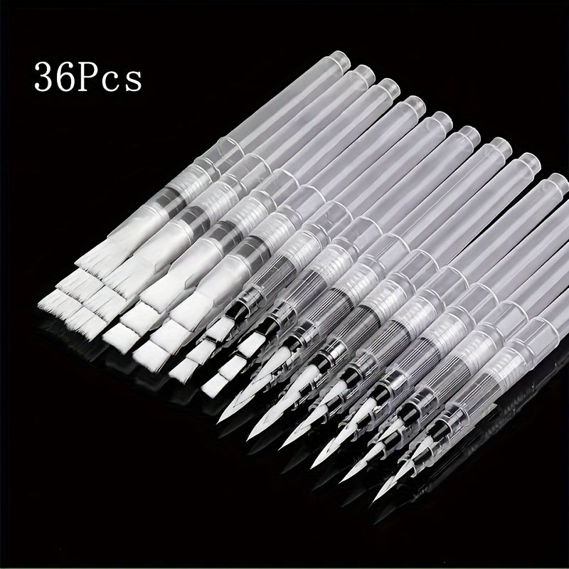 36pcs Watercolor Brush Pens Set for Adults with Durable Plastic Brushes