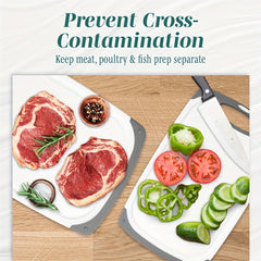 3pcs Reversible Cutting Boards with Non Slip Handles for Kitchen and Dorm