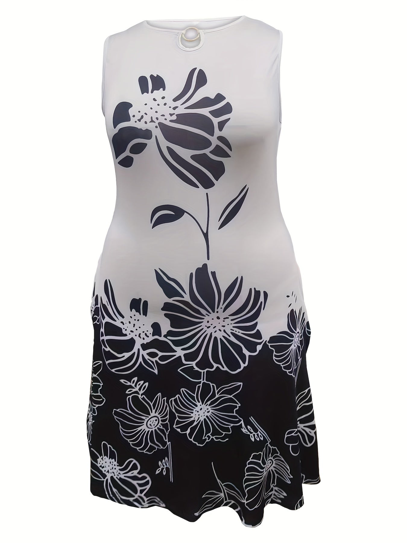 Women's Plus Floral Print Maxi Tank Dress