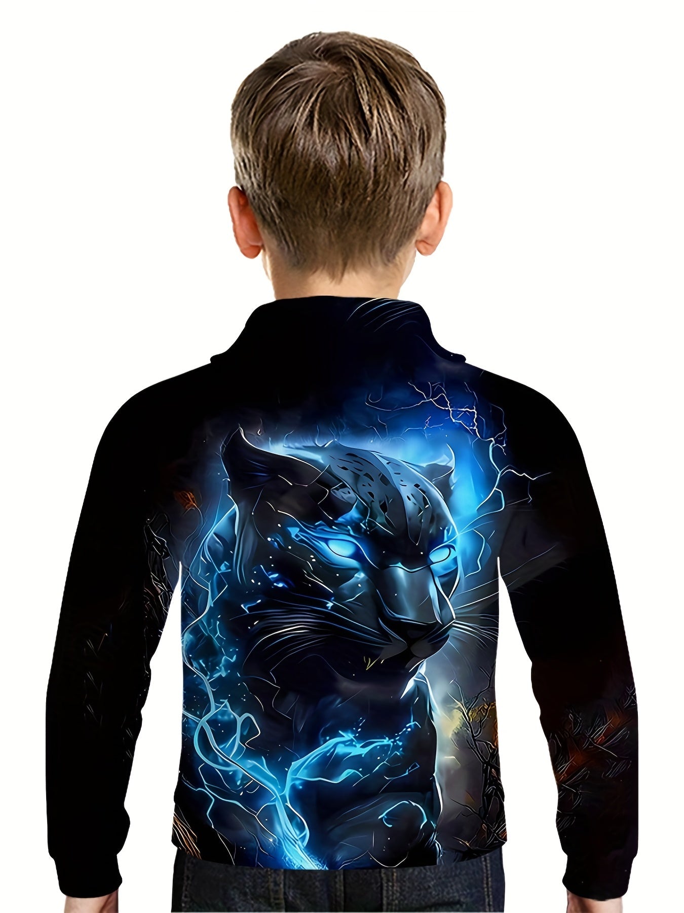 Kids Leopard Print Hoodie Street Wear Sweatshirt