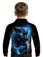 Kids Leopard Print Hoodie Street Wear Sweatshirt