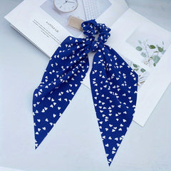 Crackle Pattern Bow Hair Tie Scrunchies