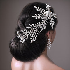 Snowflake & Leaf Bride Headpiece