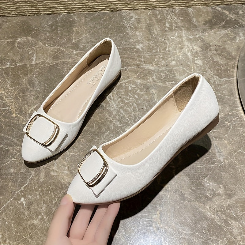 Women's Metal Decor Flat Shoes Slip On Comfort Walking Shoes